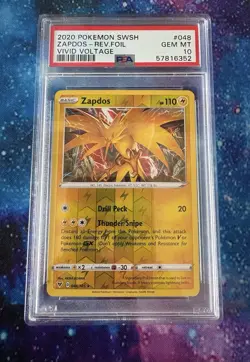 Zapdos 048/185 Pokemon Vivid Voltage Reverse Holo PSA 10 GEM MINT LOW POP #048 - Image 1