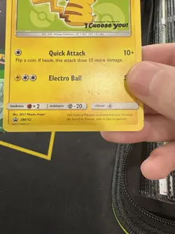 Pokemon Ash’s Pikachu SM112 Black Star Promo Sun Moon I Choose You 254💎LP💎 - Image 2