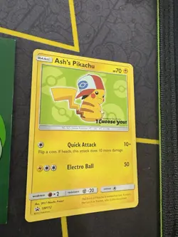 Pokemon Ash’s Pikachu SM112 Black Star Promo Sun Moon I Choose You 254💎LP💎 - Image 4