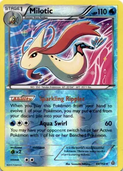 MILOTIC 44/160 HOLO R PRIMAL CLASH POKEMON REVERSE HOLO MP - Image 1