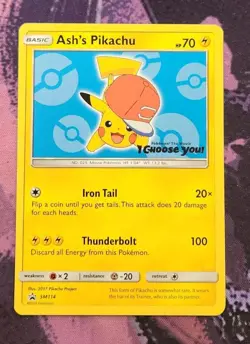 Pokemon: SM Promos: Ash's Pikachu (SM114): Lightly Played Condition - Image 1