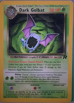 Dark Golbat 24/82 Rare Team Rocket Pokemon Unlimited Heavily Played - Image 1