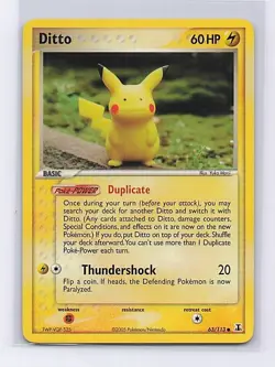 Ditto Pikachu 63/113 Common Delta Species Pokemon Lightly Played - Image 1