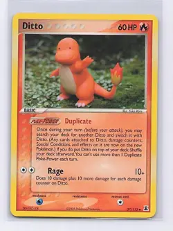 Ditto Charmander 37/113 Uncommon Delta Species Pokemon Moderately Played - Image 1