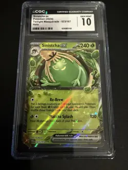 2024 Pokemon Sinistcha ex Twilight Masquerade 023/167 Holo CGC 10 - Image 1