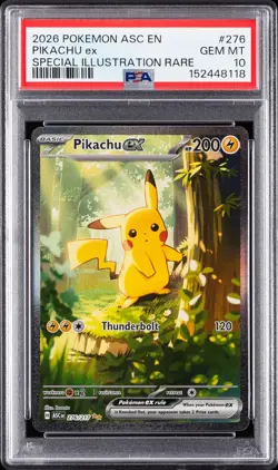 2026 POKEMON ASC EN-ASCENDED HEROES SPECIAL ILLUSTRATION RARE PIKACHU EX PSA 10 - Image 1