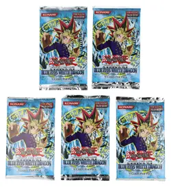 Lot of (5) Yu-Gi-Oh Blue Eyes White Dragon 1st Edition AUS/NZ Foil Packs - Image 1
