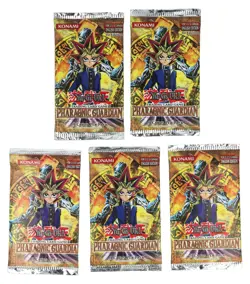 Lot of (5) Yu-Gi-Oh Pharaonic Guardian Booster Packs with (2) 1st Editions - Image 1