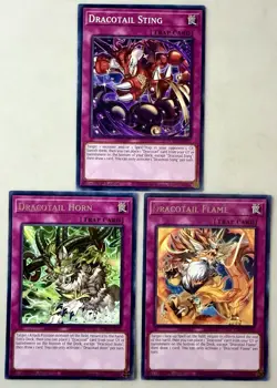 1x Dracotail Horn + Flame + Sting 1st Edition Rare/Common JUSH-DOOD Yu-Gi-Oh! - Image 1