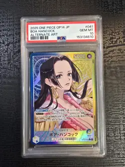 Bandai One Piece CCG Boa Hancock Leader OP14-041 Alternate Art Holo PSA 10 2025 - Image 1