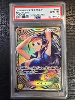 Bandai One Piece CCG Nico Robin EB03-055 Special Alt Art Foil JP PSA 10 - Image 1