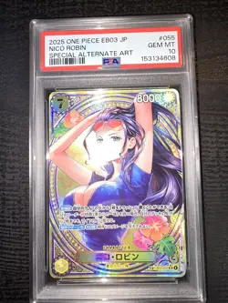Bandai One Piece CCG Nico Robin EB03-055 Special Alt Art Foil JP PSA 10 - Image 3