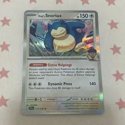 Hop's Snorlax 117/159 Journey Together Holo Pokemon TCG Card - Image 1