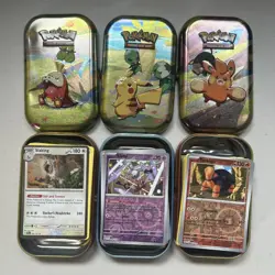 3 Pokemon Tins Lot – 225 Cards + 4 Ultra Rare + 46 Holos – Great Gift! - Image 3
