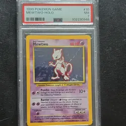 Pokemon 1999 Base Set Mewtwo Holo Rare PSA 7 Card 10/102 English - Image 1