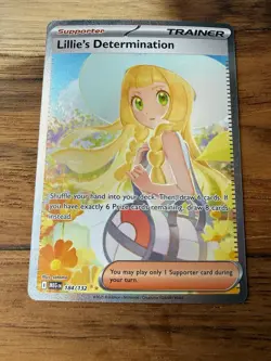 Lillie’s Determination 184/132 Special Illustration Rare MEG Pokemon Card NM - Image 1