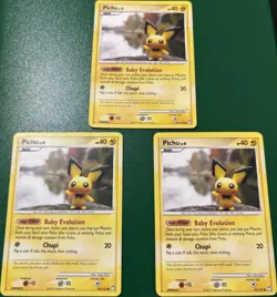 Pokemon Pichu Basic DP Black Star Promo 2007 Card Lot 3x 93/123 Regular English - Image 1
