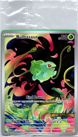 Pokemon TCG: SEALED Bulbasaur Foil Card #133/132 Mega Evolution Stamped Promo - Image 1
