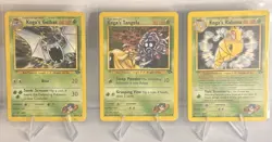 Pokemon Gym Challenge Card Lot Koga's Golbat, Tangela, Kakuna /132 2000 - Image 1