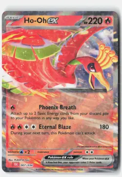 Ho-oh ex 007/034 Holo Classic Collection Trading Card Game Classic Pokemon NM - Image 1