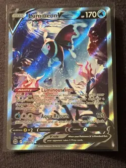 Lumineon V 156/172 MISCUT OFC Brilliant Stars Alternative Full Art Pokemon Card - Image 1