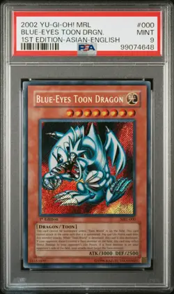 PSA 9 Yugioh MRL-000 Blue-Eyes Toon Dragon 1st Edition Secret Rare Asian English - Image 1
