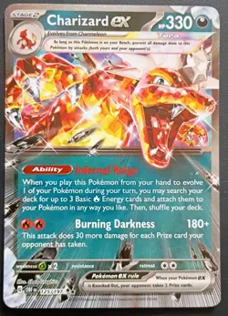 Pokemon TCG Charizard EX Obsidian Flames Holo Card 125/197 NM Condition - Image 1