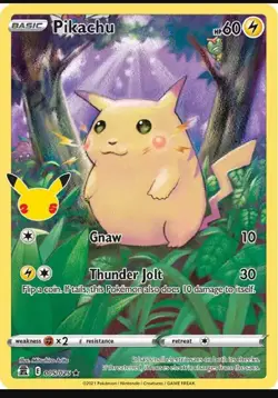 Pokemon TCG Celebrations Pikachu Holo Card 005/025 25th Anniversary - Image 1
