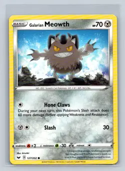 Galarian Meowth #127/202 SWSH01: Sword & Shield Base Set Common Pokemon Card D32 - Image 1