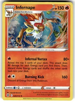 Pokemon Card Infernape Brilliant Stars Holo Rare 026/172 Near Mint - Image 1