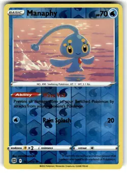 Manaphy 41/172 Brilliant Stars Reverse Holo Rare Pokemon Card TCG 041/172 - Image 1