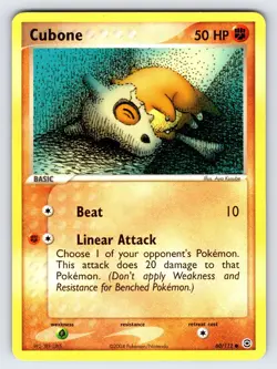 Cubone 60/112 2004 EX FireRed & LeafGreen Pokemon Card TCG Nintendo Common - Mp - Image 1