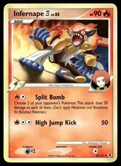 Infernape E4 Rising Rivals Uncommon 43/111 2009 Pokemon TCG - Image 1