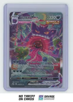 2021 Pokemon Sword & Shield Fusion Strike Full Art Secret Gengar VMAX #271/264 - Image 1