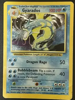Pokemon TCG Gyarados Base Set 6/102 Holo 1999-2000 Wizards Base Set Copyright... - Image 1