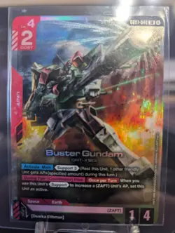 GUNDAM TCG CARD GAME BUSTER GUNDAM GD01-046 LR HOLO FOIL ENGLISH NEWTYPE RISING - Image 1