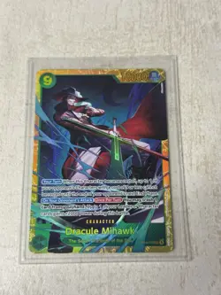 One Piece OP14 Azure Sea's Seven Dracule Mihawk 119 Gold SEC Secret Rare Alt Art - Image 1