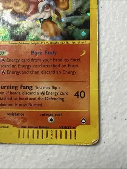 Entei H8/H32 Pokemon Aquapolis Holo Rare Card English Edition - Image 3