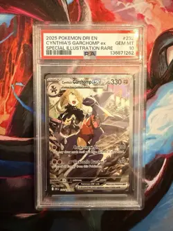 Pokemon TCG Cynthia's Garchomp EX Card 232/182 Sir Destined Rivals PSA 10 - Image 1
