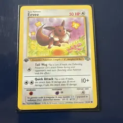 🔥 1st Edition Eevee 51/64 Jungle Set 1999 Pokemon Card - NM - Image 1