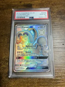 PSA 10 Shiny DRAMPA GX SV80/SV94 Hidden Fates Full Art GEM MINT Pokemon Card - Image 1