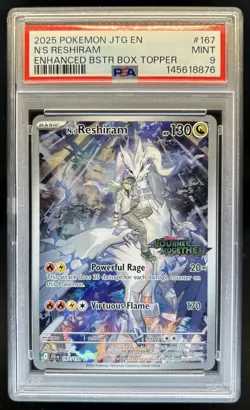 2025 Pokemon Journey Together N's Reshiram Promo Cards #167/159 PSA 9 - Image 1
