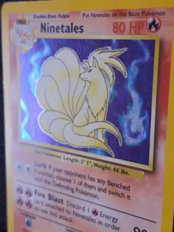 Pokemon TCG Ninetales Holo Unlimited Holo Rare Card Base Set 12/102 - MP - Image 4