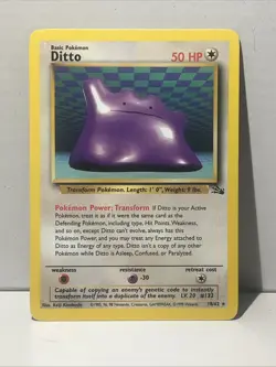 Pokemon TCG Ditto 18/62 Non-Holo Rare Fossil Vintage WOTC Card LP Condition - Image 1