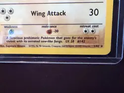 Pokemon Card Aerodactyl 1/62 1st Edition - Vintage PRERELEASE Fossil Holo Rare! - Image 4