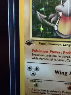 Pokemon Card Aerodactyl 1/62 1st Edition - Vintage PRERELEASE Fossil Holo Rare! - Image 5
