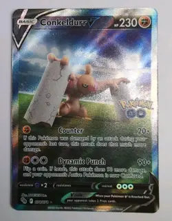 Pokemon TCG Conkeldurr v Full Art Holo Ultra Rare Card Pokemon Go 073/078 - Image 1