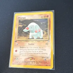 1st edition Pokemon TCG Phanpy Neo Genesis 43/111 Regular 40 HP Basic Card - Image 1