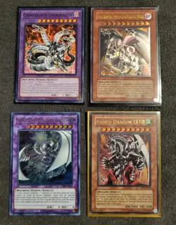 Yu-Gi-Oh Holo Rare Dragon 4-Card Lot Armed Dragon LV10 Cyber Dragon Overdragon - Image 1