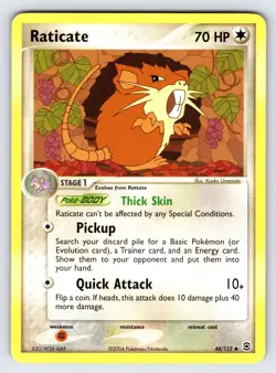Raticate 48/112 2004 EX FireRed & LeafGreen Pokemon Card TCG Uncommon - VLP - Image 1